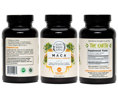 Bio Maca Kapseln 1200 mg – Libido Booster für Frauen, schnell wirkend & potent | Weibliches Maca-Supplement | Energiepillen aus Peru | Inklusive schwarzem Pfeffer für hohe Absorption | Vegan, 120 Stück