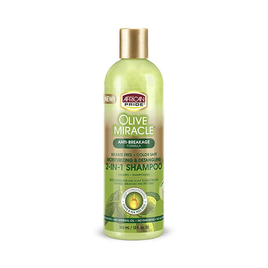 African Pride Olive Miracle 2-in-1 Shampoo und Conditioner, 355 ml