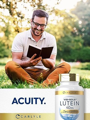 Carlyle Lutein und Zeaxanthin Nahrungsergänzungsmittel | 40 mg | 180 Softgels | Augen-Gesundheit Vitamine | Visi-Gold | Nicht-GVO und Glutenfrei