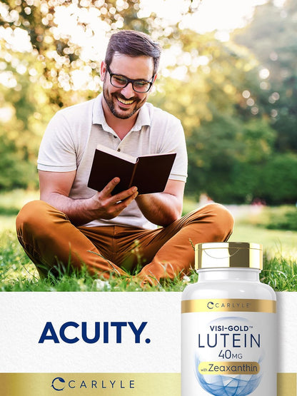 Carlyle Lutein und Zeaxanthin Nahrungsergänzungsmittel | 40 mg | 180 Softgels | Augen-Gesundheit Vitamine | Visi-Gold | Nicht-GVO und Glutenfrei