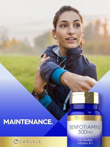 Carlyle Benfotiamin 300mg | 90 Kapseln | Fettlösliches Vitamin B1 Thiamin | Non-GMO, Glutenfrei