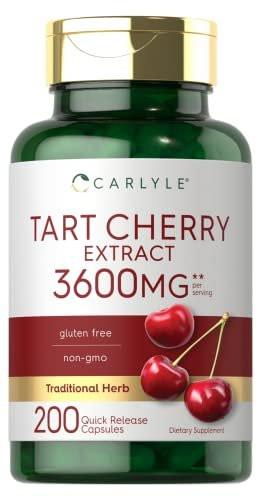 Carlyle Sauerkirsch-Extrakt Kapseln | 200 Stück | Nicht-GVO und glutenfrei | Traditionelles Kräuterergänzungsmittel