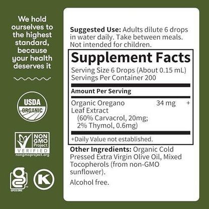 Garden of Life Organics Oil of Oregano Saisonale Tropfen 1 fl oz (30 ml) Flüssigkeit - Konzentrierte pflanzliche Immununterstützung - alkoholfrei, Bio, Non-GMO, vegan & glutenfrei