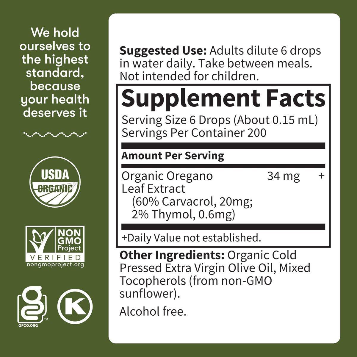 Garden of Life Organics Oil of Oregano Saisonale Tropfen 1 fl oz (30 ml) Flüssigkeit - Konzentrierte pflanzliche Immununterstützung - alkoholfrei, Bio, Non-GMO, vegan & glutenfrei