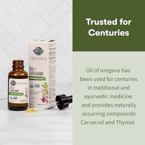 Garden of Life Organics Oil of Oregano Saisonale Tropfen 1 fl oz (30 ml) Flüssigkeit - Konzentrierte pflanzliche Immununterstützung - alkoholfrei, Bio, Non-GMO, vegan & glutenfrei