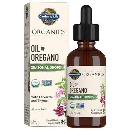 Garden of Life Organics Oil of Oregano Saisonale Tropfen 1 fl oz (30 ml) Flüssigkeit - Konzentrierte pflanzliche Immununterstützung - alkoholfrei, Bio, Non-GMO, vegan & glutenfrei
