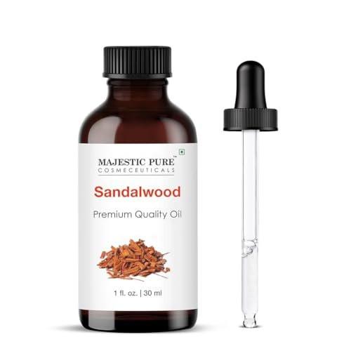 Majestic Pure Sandelholz Ätherisches Öl mit Glaspipette - 100% rein und natürlich - Ätherisches Öl für Diffuser, Aromatherapie, Seifen- und Kerzenherstellung, 30 ml