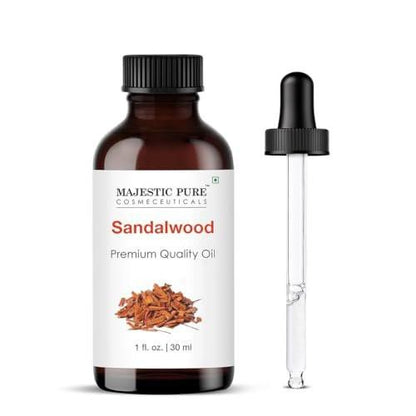 Majestic Pure Sandelholz Ätherisches Öl mit Glaspipette - 100% rein und natürlich - Ätherisches Öl für Diffuser, Aromatherapie, Seifen- und Kerzenherstellung, 30 ml