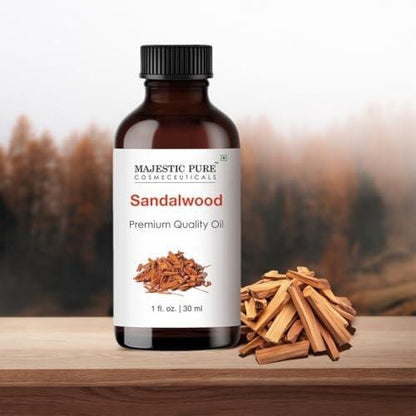 Majestic Pure Sandelholz Ätherisches Öl mit Glaspipette - 100% rein und natürlich - Ätherisches Öl für Diffuser, Aromatherapie, Seifen- und Kerzenherstellung, 30 ml