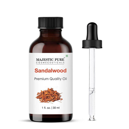 Majestic Pure Sandelholz Ätherisches Öl mit Glaspipette - 100% rein und natürlich - Ätherisches Öl für Diffuser, Aromatherapie, Seifen- und Kerzenherstellung, 30 ml