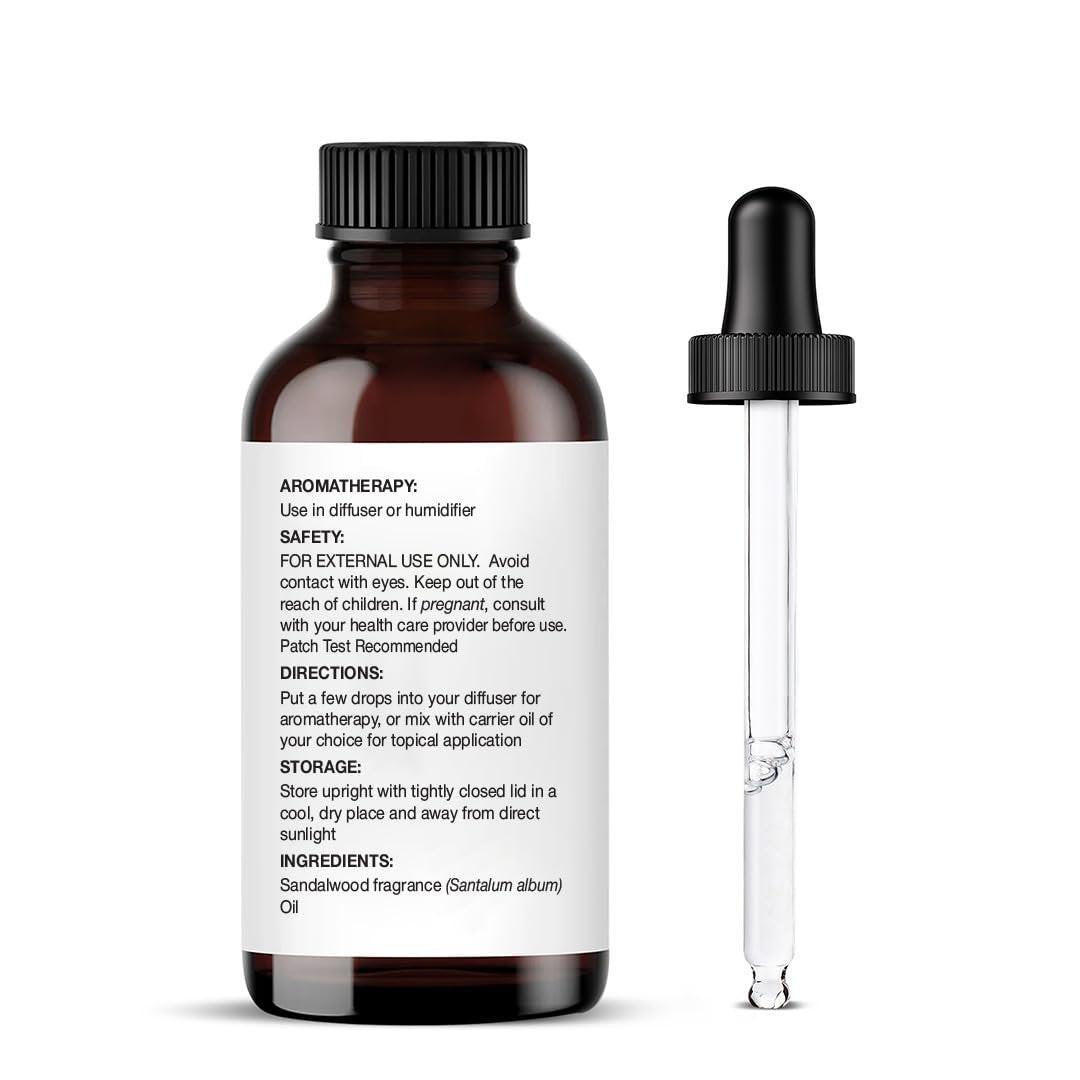 Majestic Pure Sandelholz Ätherisches Öl mit Glaspipette - 100% rein und natürlich - Ätherisches Öl für Diffuser, Aromatherapie, Seifen- und Kerzenherstellung, 30 ml