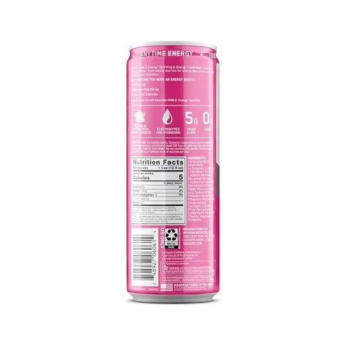 Optimum Nutrition Amino Energy Sparkling Hydration Drink, Elektrolyte, Koffein, Aminosäuren, BCAAs, Zuckerfrei, Wassermelone, 12 x 355 ml (12er-Pack)