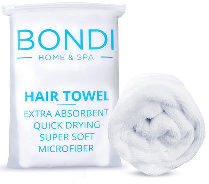 Bondi SPA Mikrofaser Haartuch – Trocknet Haare 50% schneller – Anti-Frizz Handtuch für alle Haartypen – Super saugfähig & weich - XL (rechteckig) - 42 x 22 Zoll