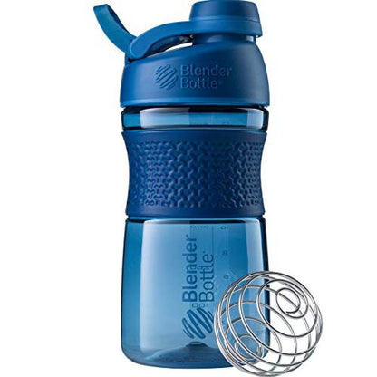BlenderBottle SportMixer Shaker-Flasche – Perfekt für Proteinshakes & Pre-Workout, 20 Unzen, Marineblau