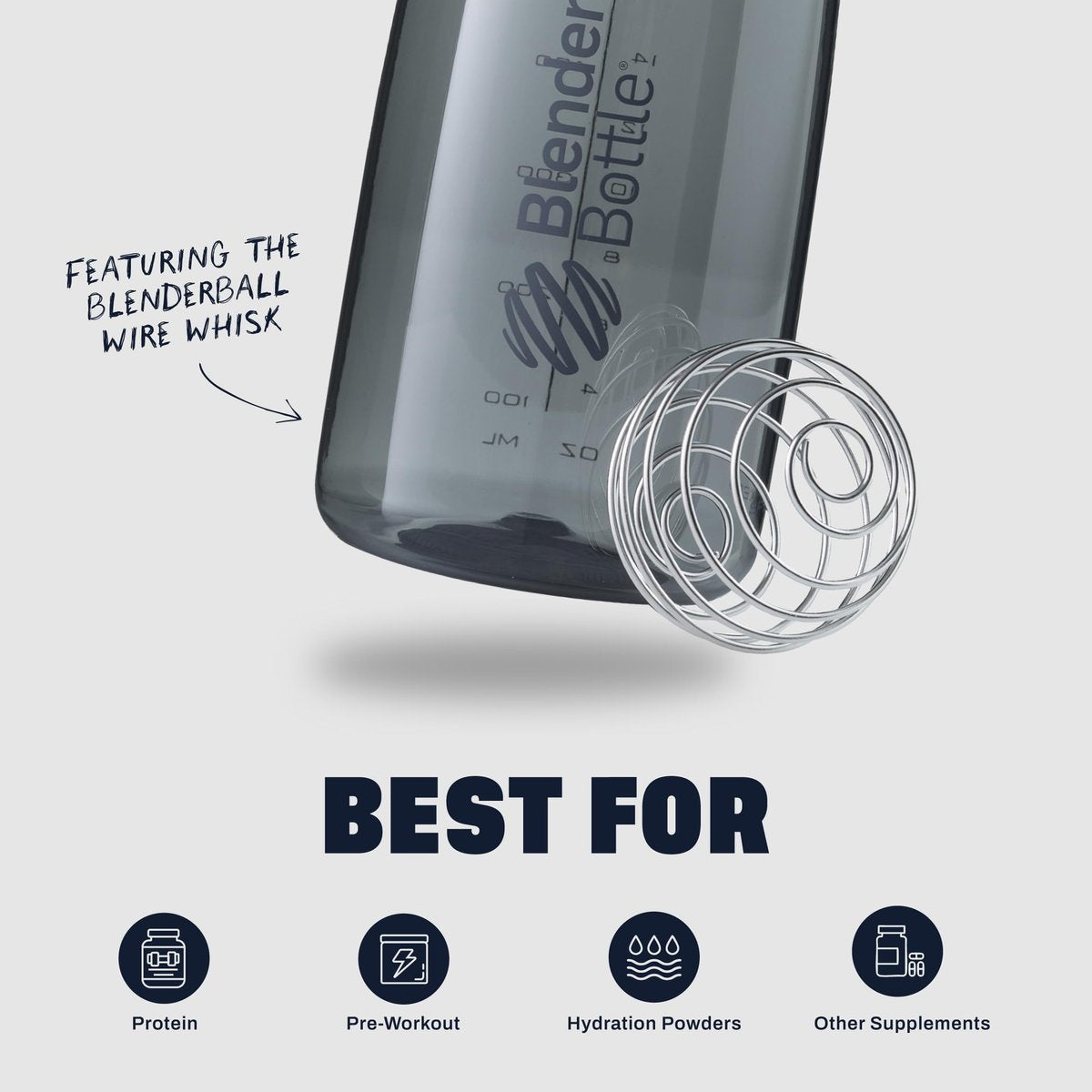 BlenderBottle SportMixer Shaker Flasche – 20 Unzen, Türkis – Ideal für Protein-Shakes und Pre-Workout