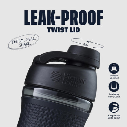 BlenderBottle SportMixer Shaker Flasche – 20 Unzen, Türkis – Ideal für Protein-Shakes und Pre-Workout