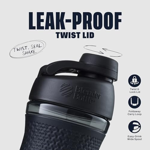 BlenderBottle SportMixer Shaker Flasche – 20 Unzen, Türkis – Ideal für Protein-Shakes und Pre-Workout