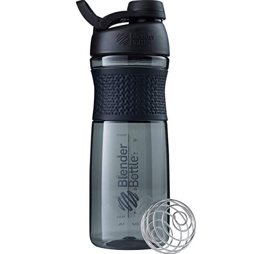 BlenderBottle SportMixer Shaker Flasche – Perfekt für Proteinshakes und Pre-Workout, 28 Unzen, Schwarz