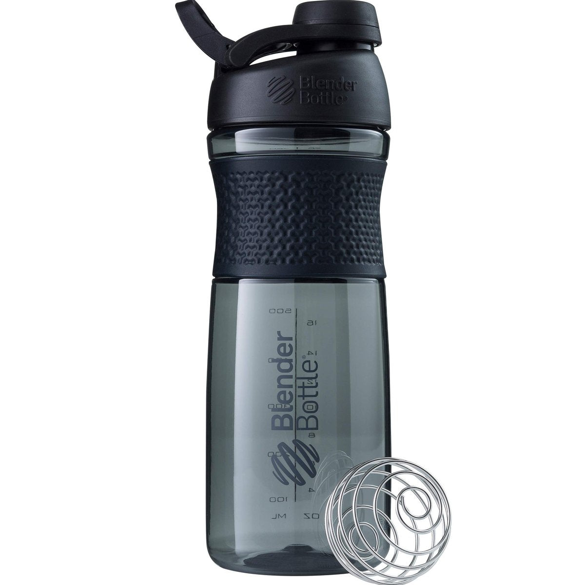 BlenderBottle SportMixer Shaker Flasche – Perfekt für Proteinshakes und Pre-Workout, 28 Unzen, Schwarz