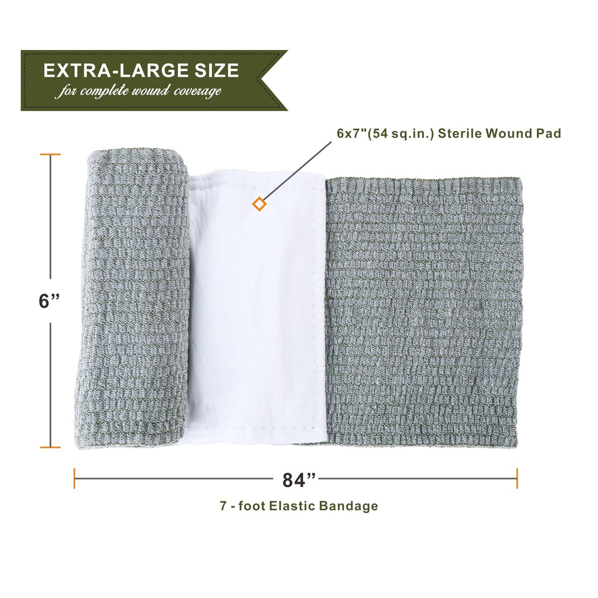 Swiss Safe 6 Zoll Israelischer Verband Trauma-Set – Sterile elastische Kompressionsbinde – Notfall-Militär-IFAK – 6 Zoll, 2er-Pack
