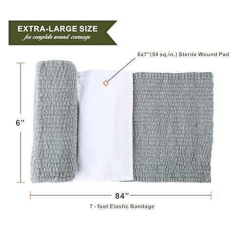 Swiss Safe 6 Zoll Israelischer Verband Trauma-Set – Sterile elastische Kompressionsbinde – Notfall-Militär-IFAK – 6 Zoll, 2er-Pack