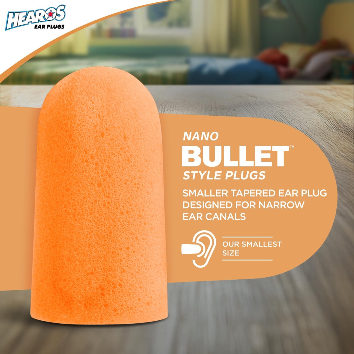 HEAROS Nanos NRR 28 Geräuschunterdrückende Schaumstoff-Ohrstöpsel – Extra klein für kleine Ohren – Ideal zum Schlafen, Schnarchen, Reisen, Konzerte, Sportveranstaltungen und Schießen (25 Paare)