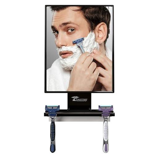 ToiletTree Products Beschlagfreier Duschspiegel – Anti-Beschlag Spiegel mit Abzieher – Rostfreier, Stoßfester Badezimmerspiegel – Groß