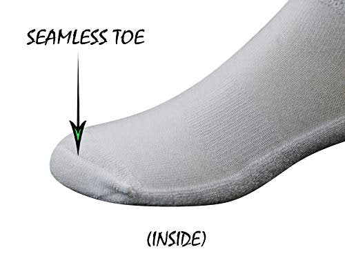 Yomandamor Herren Baumwoll-Diabetiker-Socken mit nahtloser Zehenpartie, 5 Paar