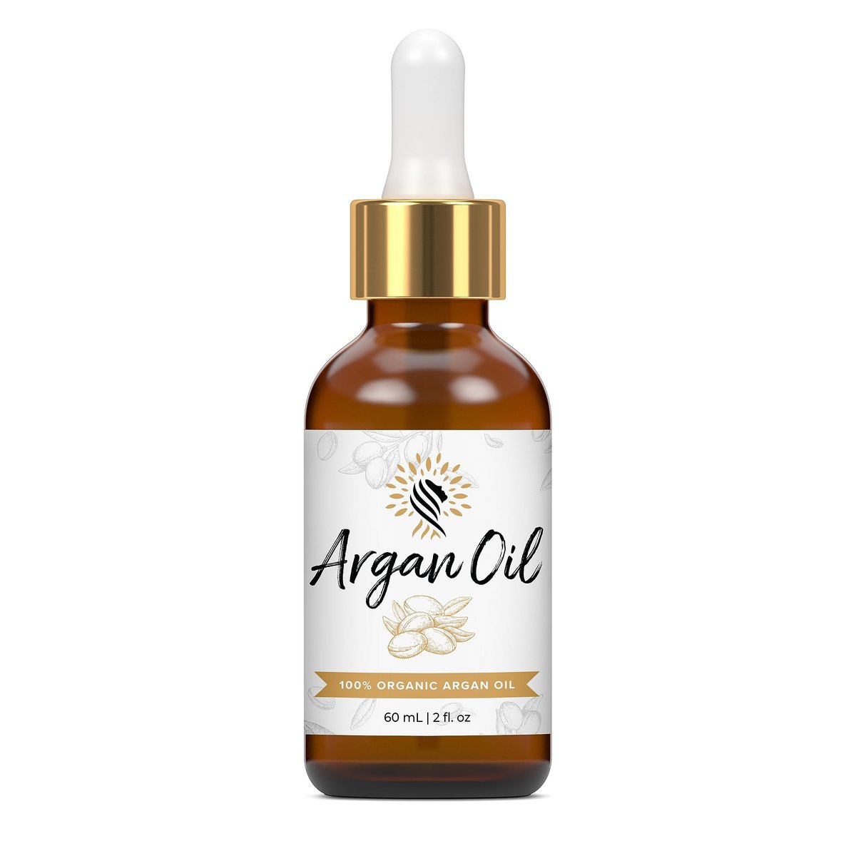 100% Reines Bio-Arganöl für Haare, Haut, Nägel & Bart – Kaltgepresst, unparfümiert, durch Baumwolle & Holzkohle gefiltert – 60 ml