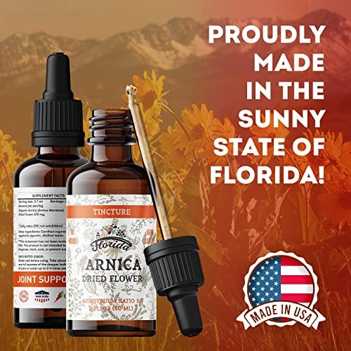 Bio Arnika Tinktur – Organischer Arnika Extrakt (Arnica montana) aus getrockneten Blüten, Nicht-GVO, in kaltgepresstem Bio-Gemüseglycerin, 700 mg, 60 ml (2 fl oz)