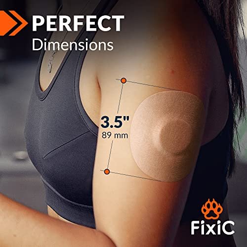 FixiС Klebepflaster 25 Stück 3 1/2 Zoll – Passend für Libre 1, 2, 3 & Plus – G7 & Stelo – Guardian – Wasserdichte Klebepflaster – Libre Abdeckungen – Vorgeschnitten – Die beste Fixierung für Ihren Sensor! (Hautfarbe)