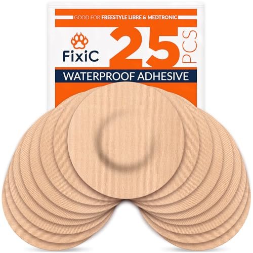 FixiС Klebepflaster 25 Stück 3 1/2 Zoll – Passend für Libre 1, 2, 3 & Plus – G7 & Stelo – Guardian – Wasserdichte Klebepflaster – Libre Abdeckungen – Vorgeschnitten – Die beste Fixierung für Ihren Sensor! (Hautfarbe)