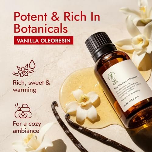 H'ana Vanille Öl - 1,02 Fl Oz Vanille Ätherisches Öl für Haare, Haut, Diffuser, Aromatherapie & DIY
