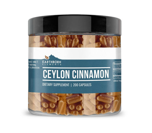 Earthborn Elements Ceylon Zimt 200 Kapseln – Rein & unverdünnt, ohne Zusatzstoffe