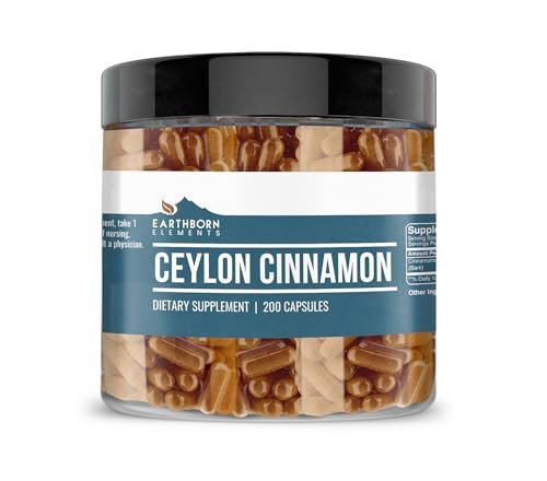 Earthborn Elements Ceylon Zimt 200 Kapseln – Rein & unverdünnt, ohne Zusatzstoffe