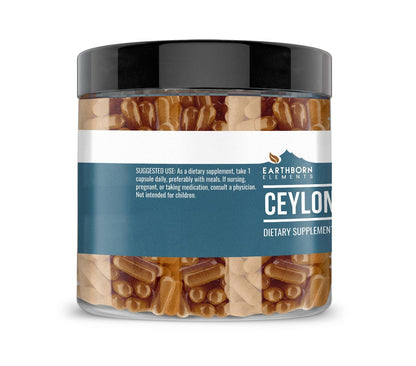 Earthborn Elements Ceylon Zimt 200 Kapseln – Rein & unverdünnt, ohne Zusatzstoffe