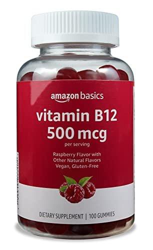 Vitamin B12 500 mcg Gummibärchen für Energie, Stoffwechsel und Immunsystem – Himbeergeschmack, 100 Stück