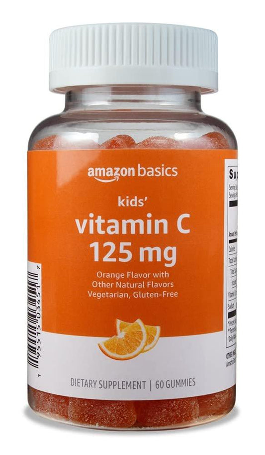 Vitamin C 125 mg Gummibärchen für Kinder mit Orangengeschmack, 60 Stück, Vegan
