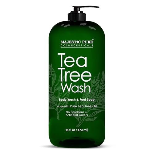 Majestic Pure Teebaum-Duschgel – Beruhigt und pflegt trockene, schuppige Haut – 473 ml
