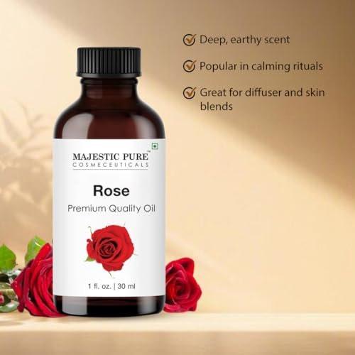 Majestic Pure Rosenöl – 100% reines und natürliches ätherisches Öl mit Glaspipette – 30 ml