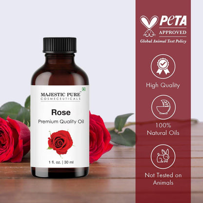 Majestic Pure Rosenöl – 100% reines und natürliches ätherisches Öl mit Glaspipette – 30 ml