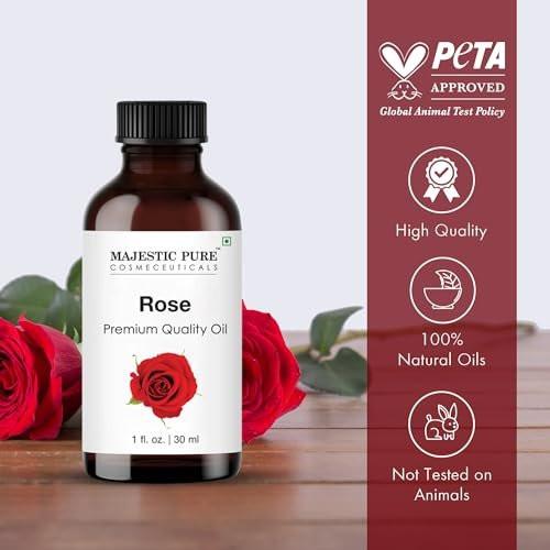 Majestic Pure Rosenöl – 100% reines und natürliches ätherisches Öl mit Glaspipette – 30 ml