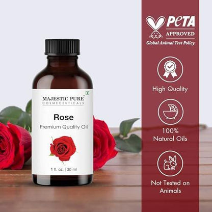Majestic Pure Rosenöl – 100% reines und natürliches ätherisches Öl mit Glaspipette – 30 ml