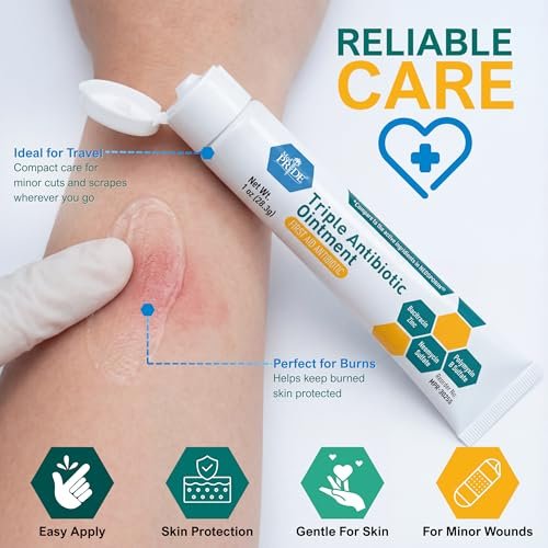 MED Pride Triple Antibiotic Salbe 1 oz (4er-Pack) – Erste Hilfe bei kleinen Wunden, Kratzern und Schürfwunden mit Zink, Neomycin und Polymyxin