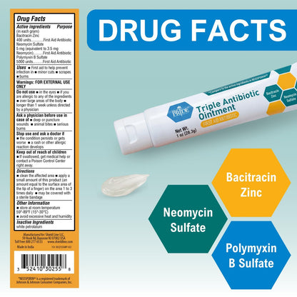 MED Pride Triple Antibiotic Salbe 1 oz (4er-Pack) – Erste Hilfe bei kleinen Wunden, Kratzern und Schürfwunden mit Zink, Neomycin und Polymyxin