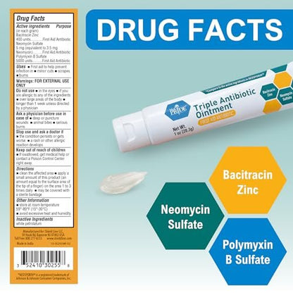 MED Pride Triple Antibiotic Salbe 1 oz (4er-Pack) – Erste Hilfe bei kleinen Wunden, Kratzern und Schürfwunden mit Zink, Neomycin und Polymyxin