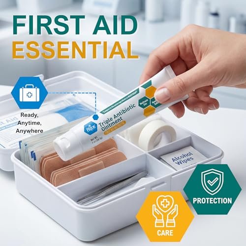 MED Pride Triple Antibiotic Salbe 1 oz (4er-Pack) – Erste Hilfe bei kleinen Wunden, Kratzern und Schürfwunden mit Zink, Neomycin und Polymyxin