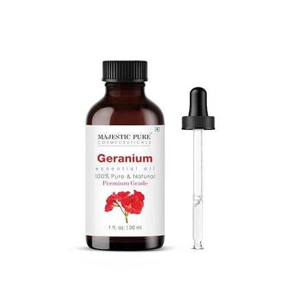 Majestic Pure Geranienöl - 100% reines und natürliches ätherisches Öl mit Glaspipette - 30 ml