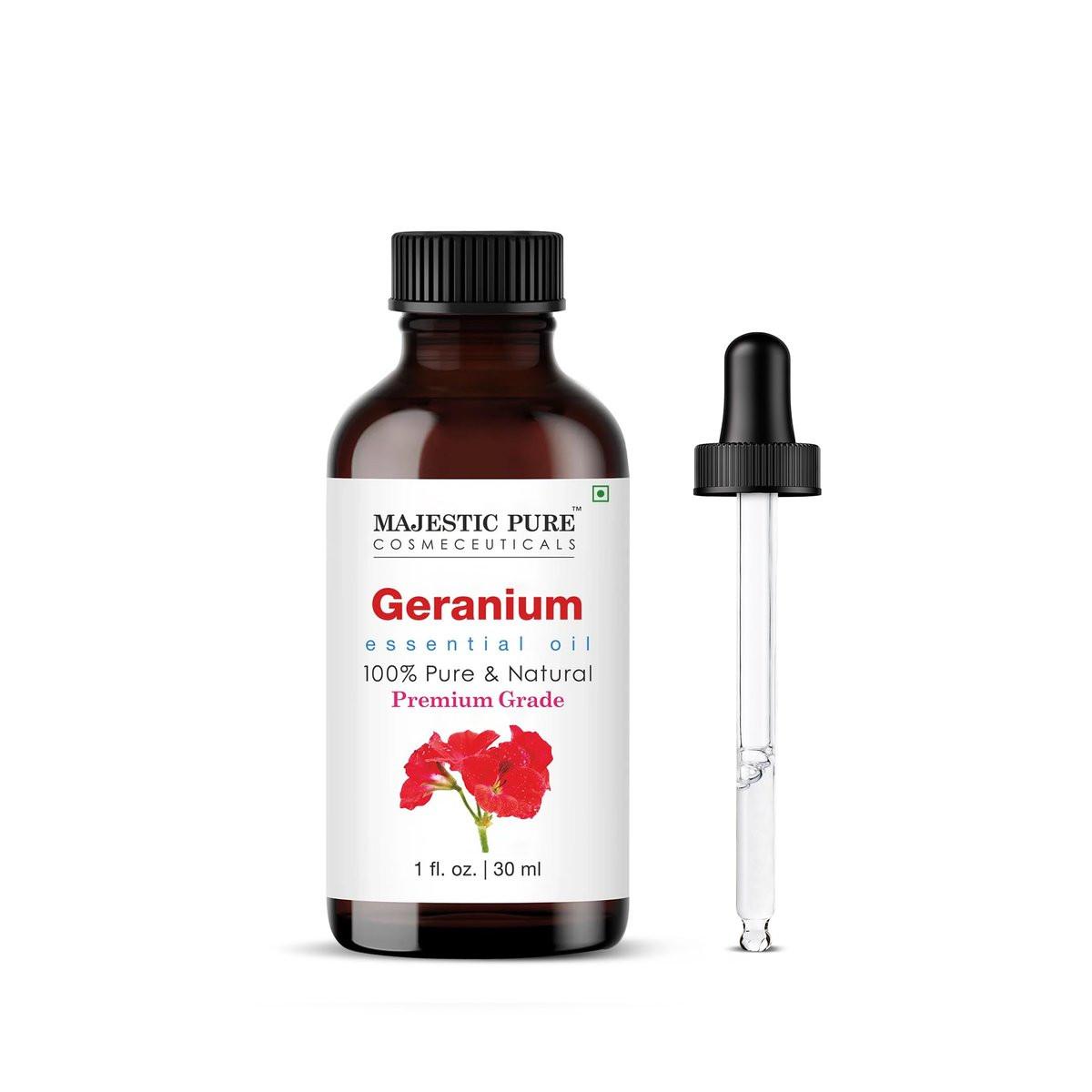 Majestic Pure Geranienöl - 100% reines und natürliches ätherisches Öl mit Glaspipette - 30 ml