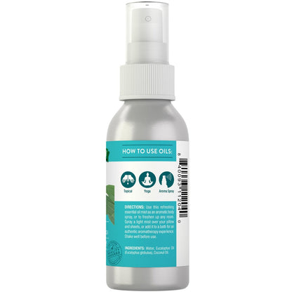Nature's Truth Eukalyptus-Mist-Spray 2,4 fl oz | Reines ätherisches Öl für Aromatherapie